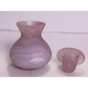 Purple Marble Frosted Handcrafted Glass Made in India 4” Bud Vase Diffuser